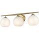 Kimorra 3 Light 23.88 inch Vintage Brass Vanity Light Wall Light